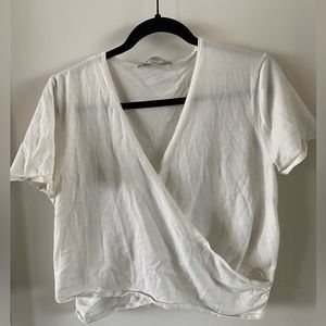 Loft white wrap shirt